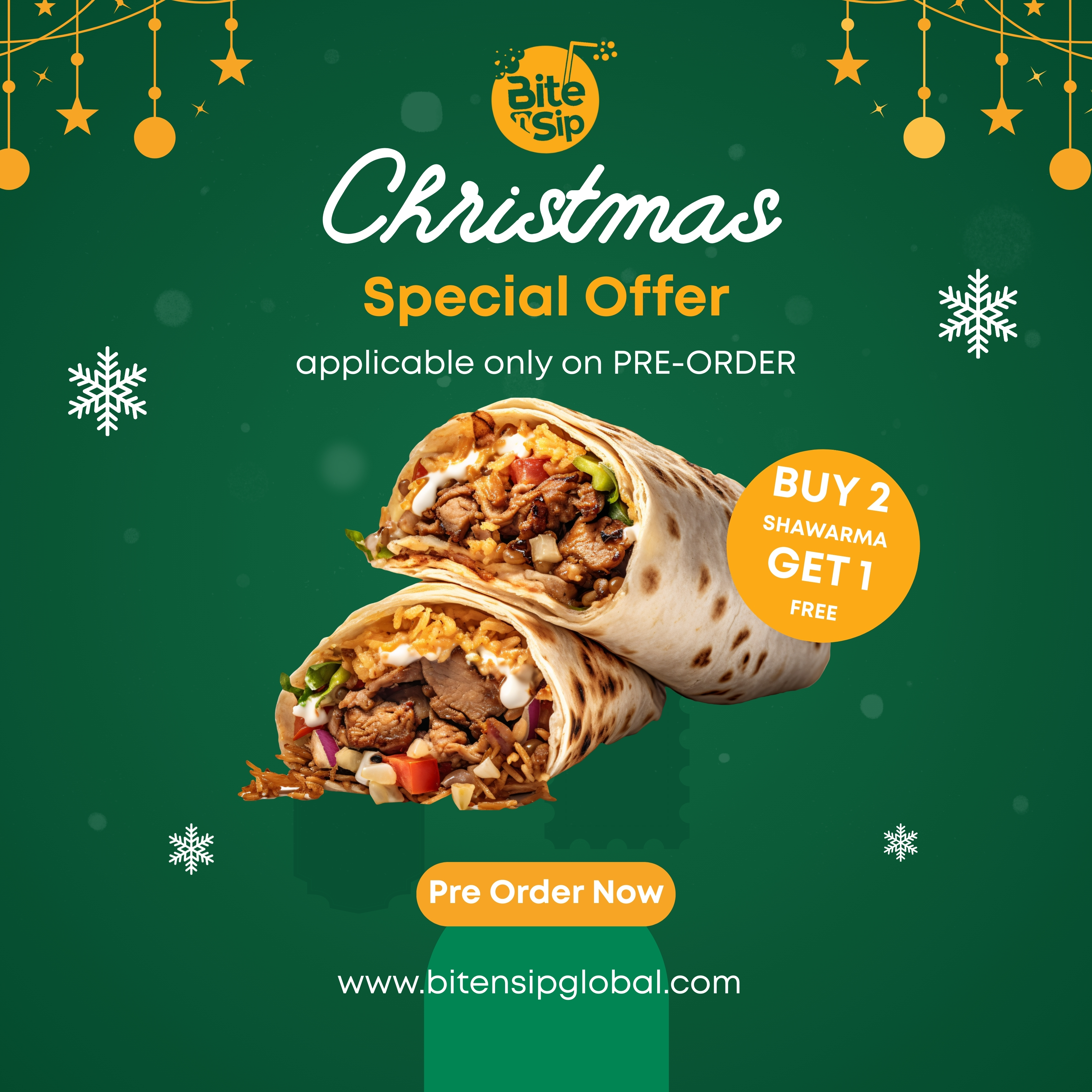 Christmas Chicken Shawarma Offer – Buy 2 Get 1 Free