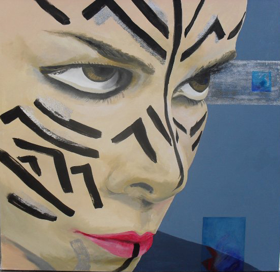 Model as Indio face painting. Artist Jorge Afanador