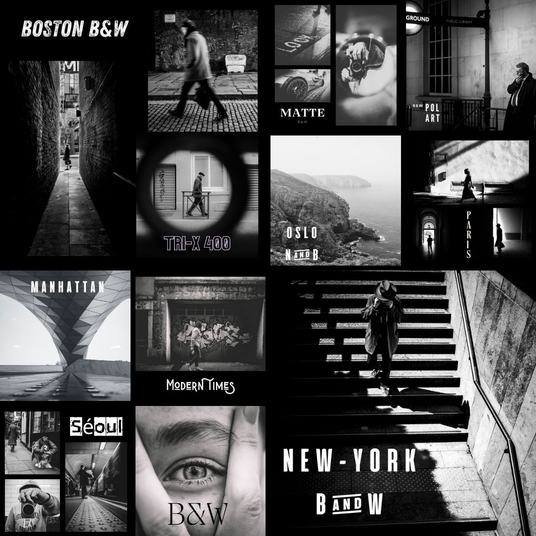 xx B&W BY VALOU - Pack de 11 Presets LIGHTROOM CLASSIC & MOBILE xx