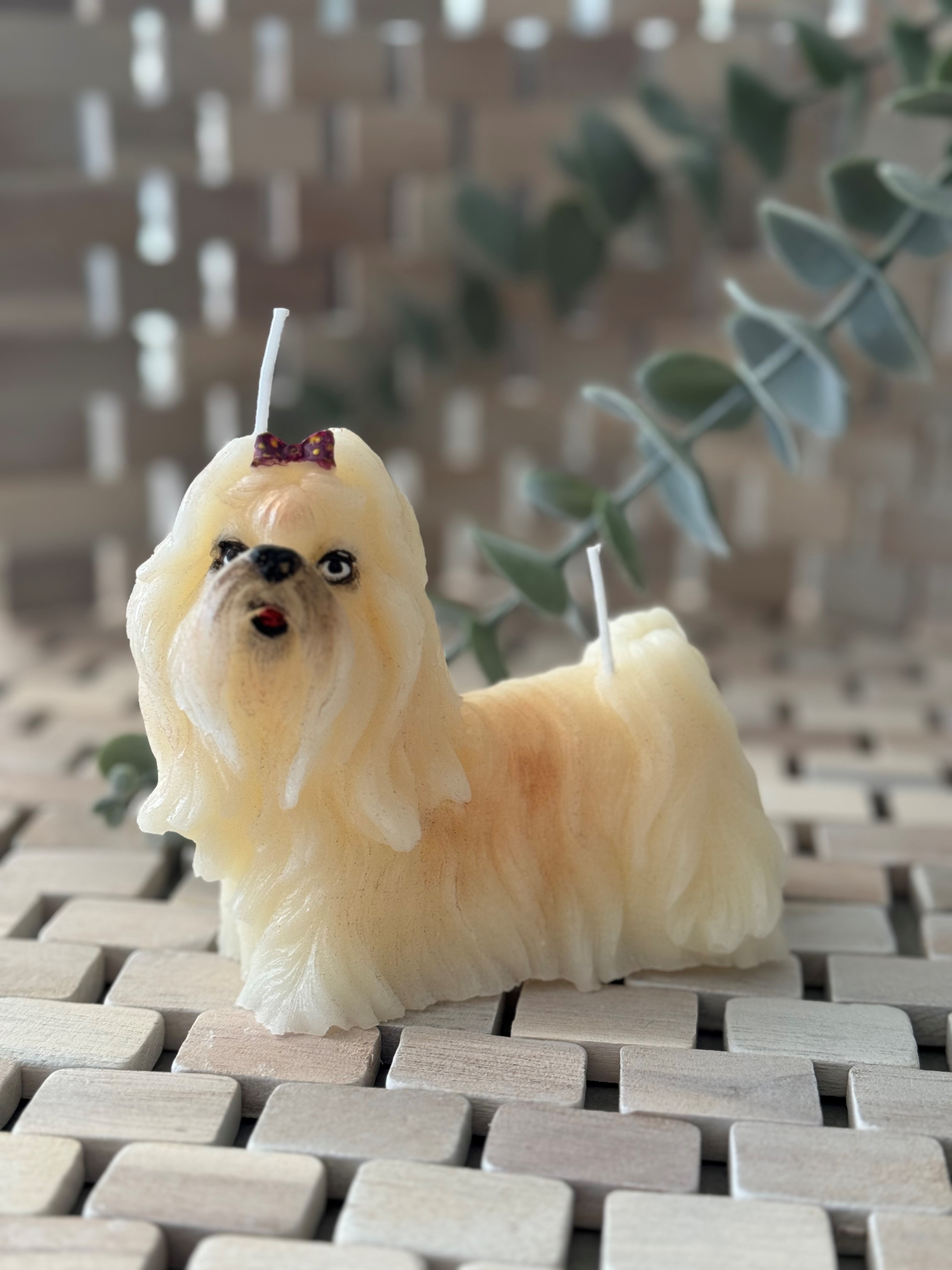 Long Haired Dog Candle