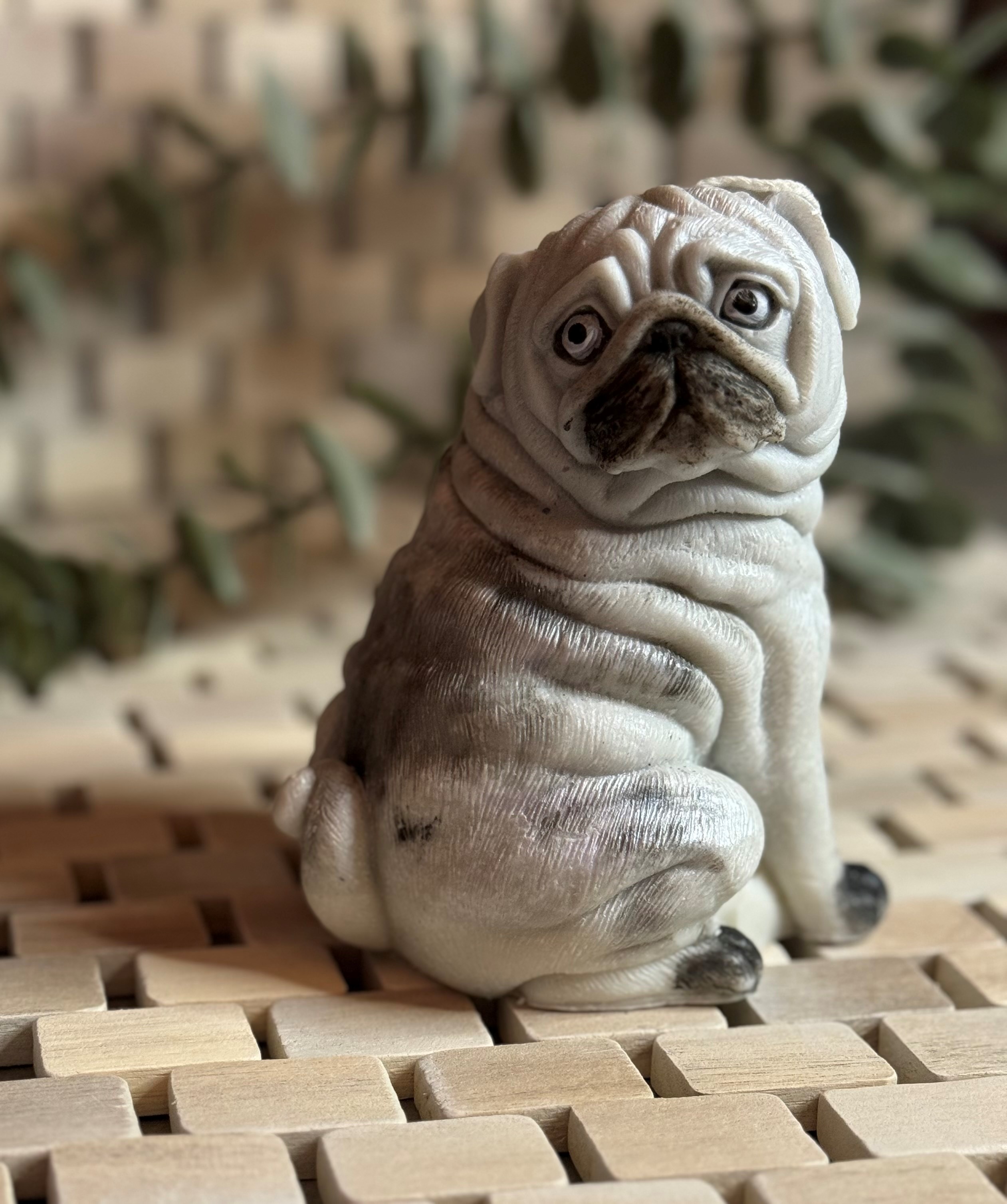Large Pug Candle 