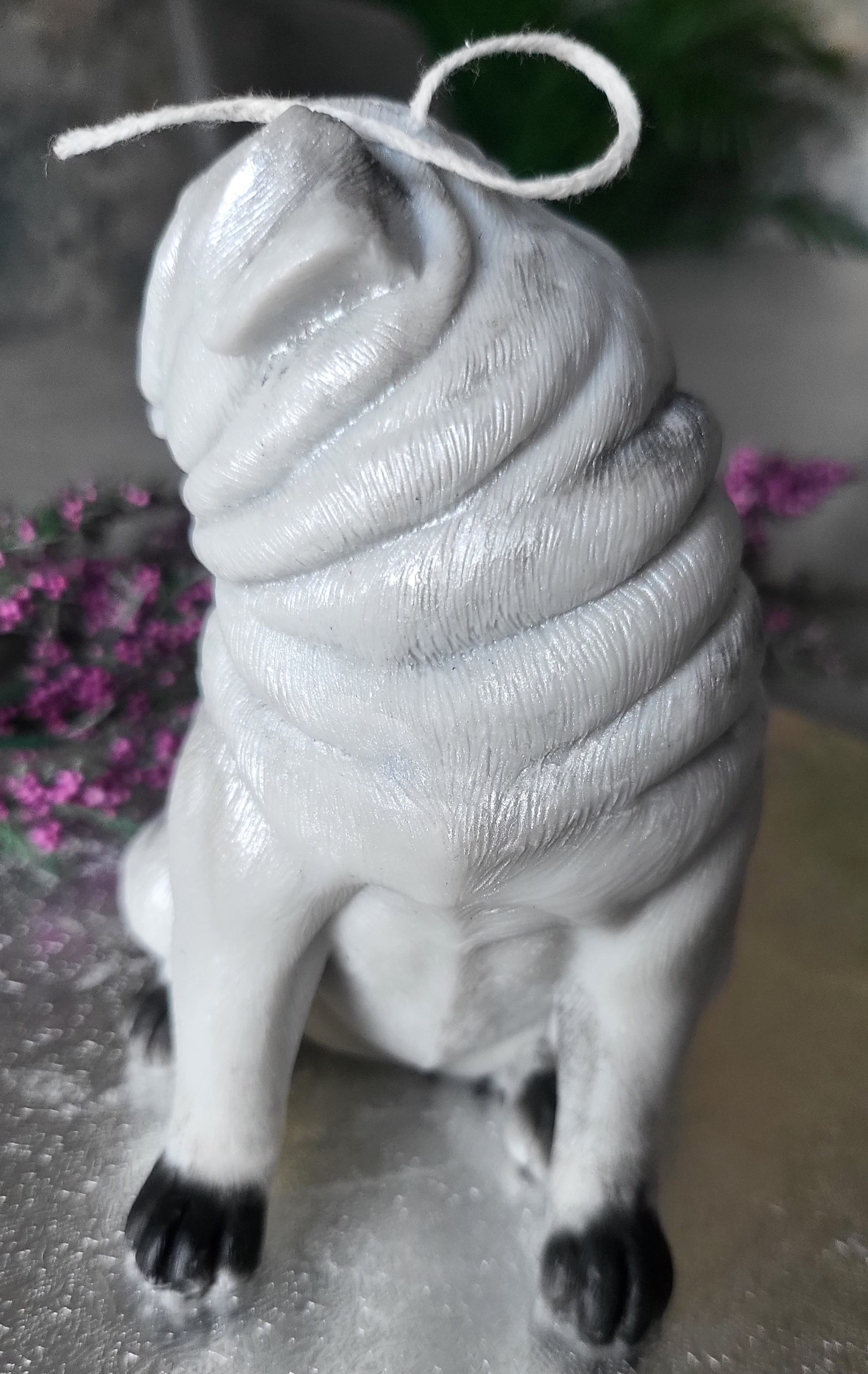 Large Pug Candle 