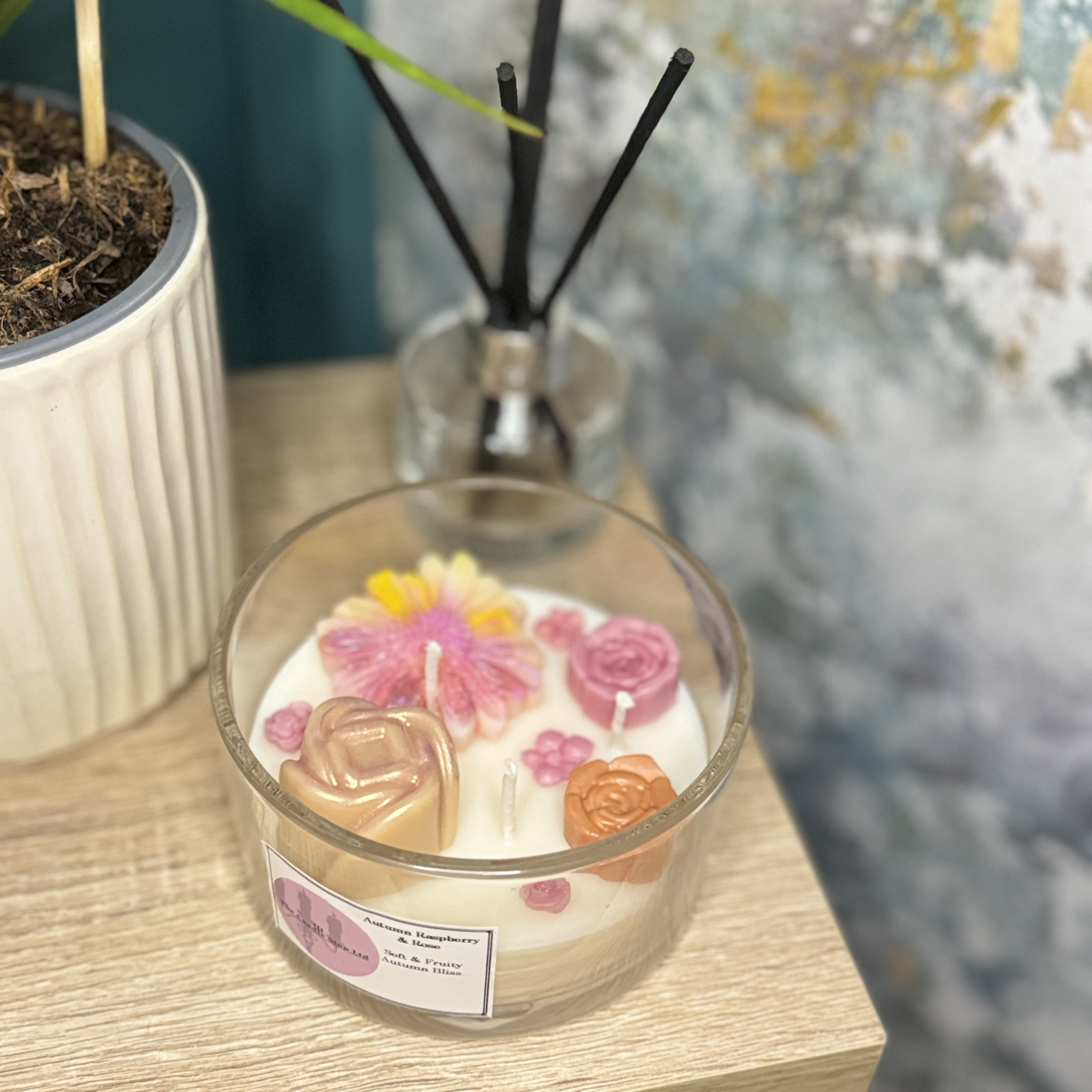 Autumn Raspberry and Amber Rose Candle