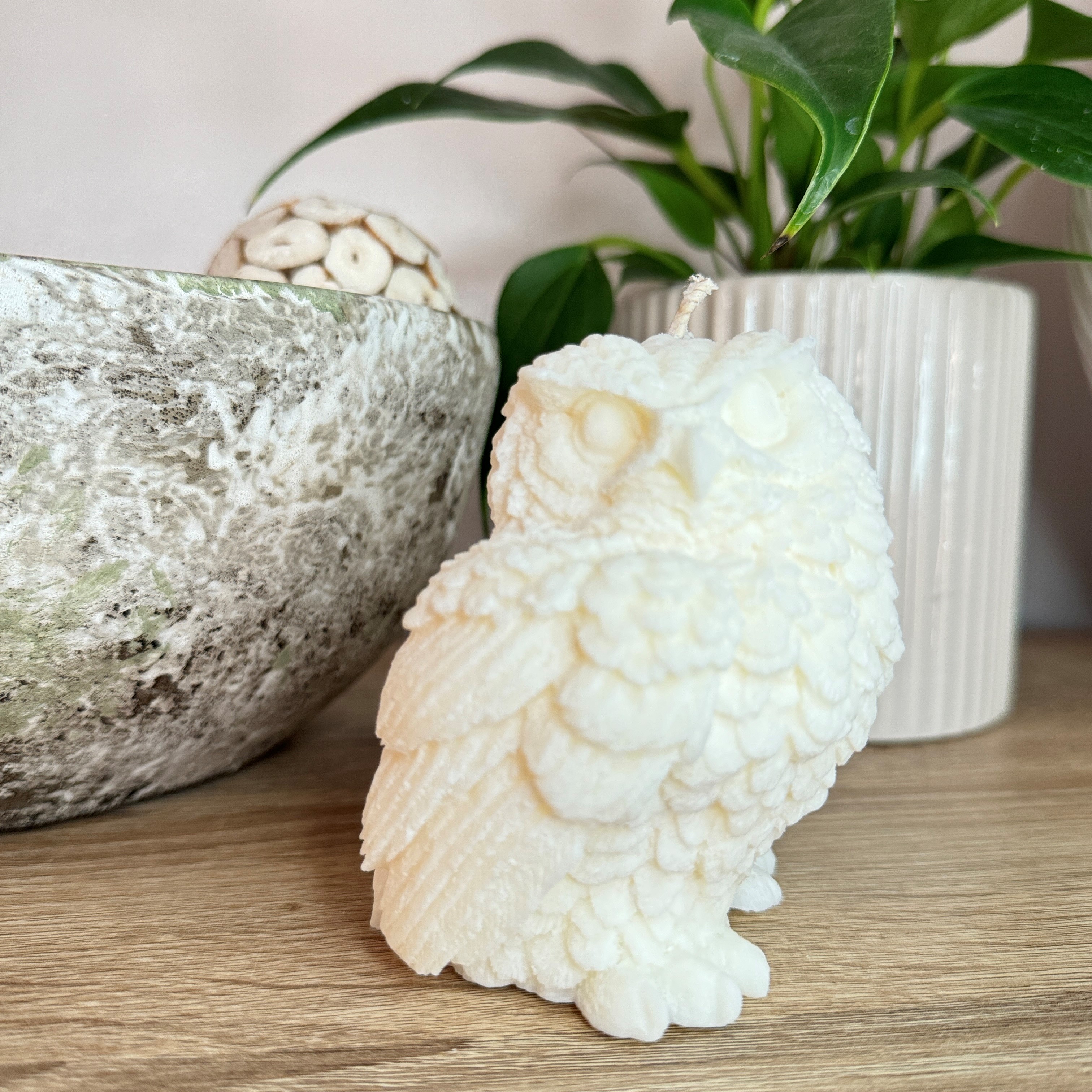 Textured Owl Candle