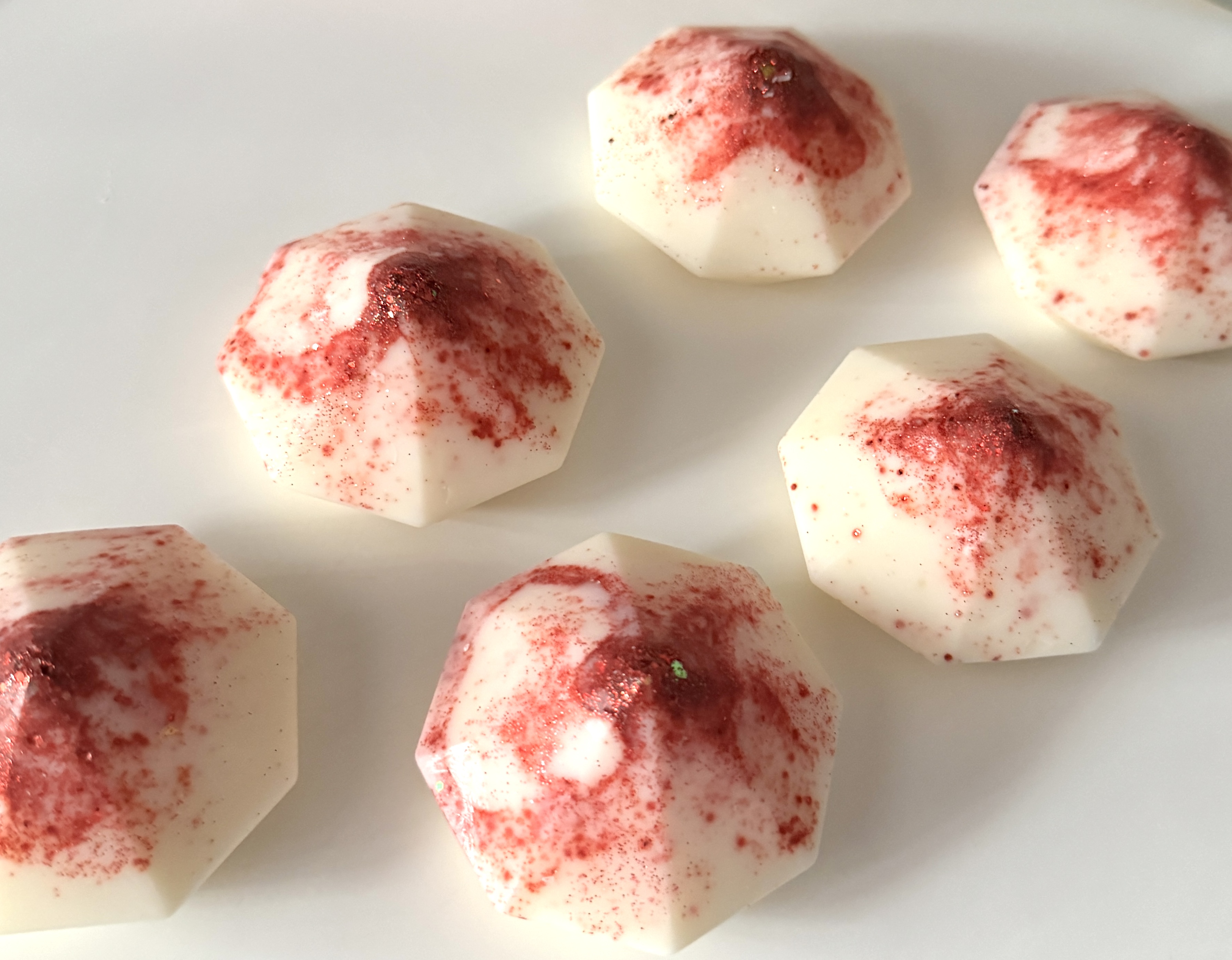 White Chocolate and Raspberry Domes