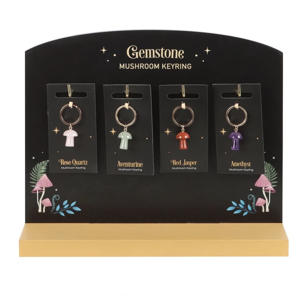 Mushroom Gemstone Keyring