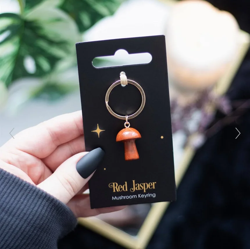 Mushroom Gemstone Keyring