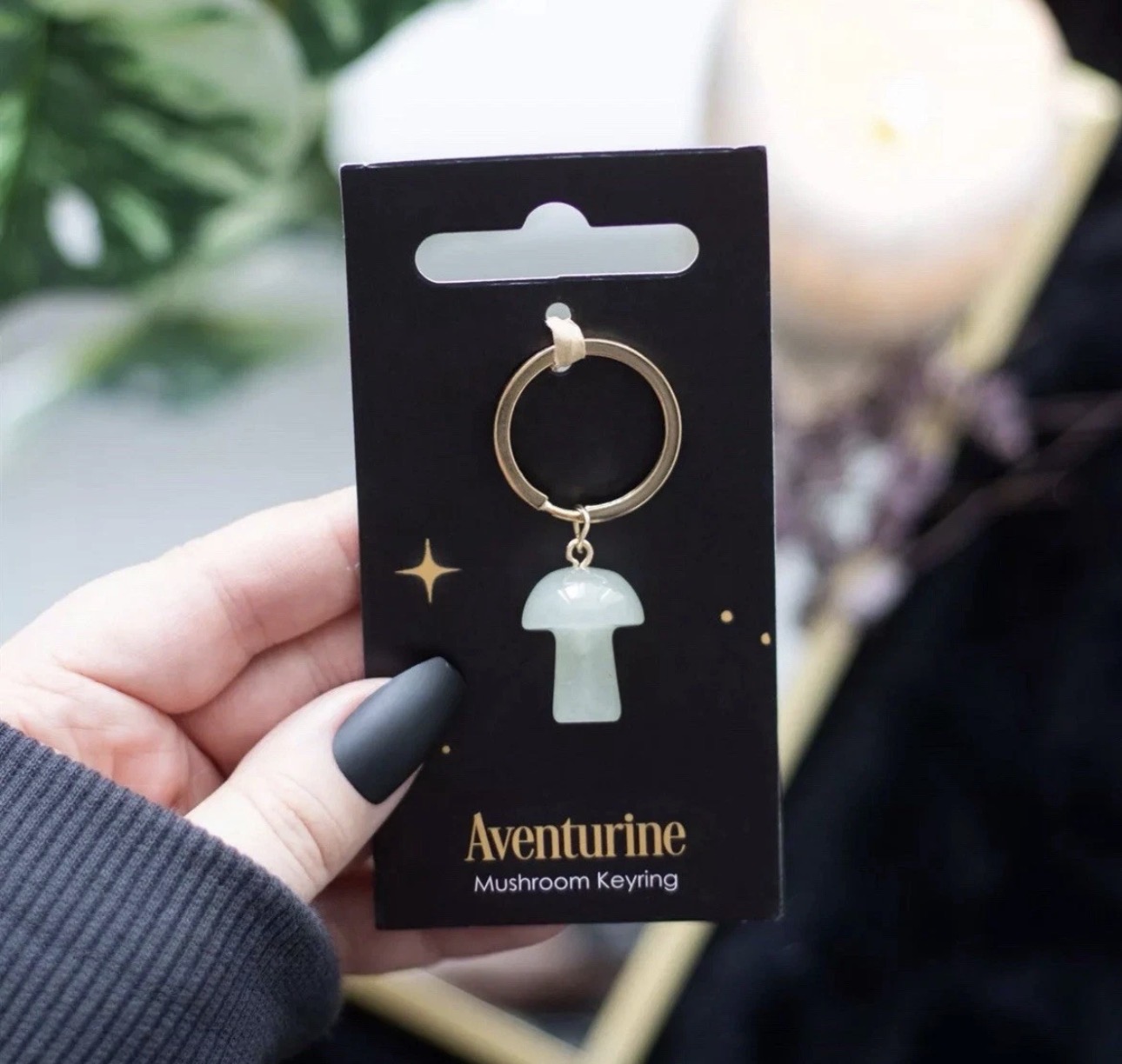 Mushroom Gemstone Keyring