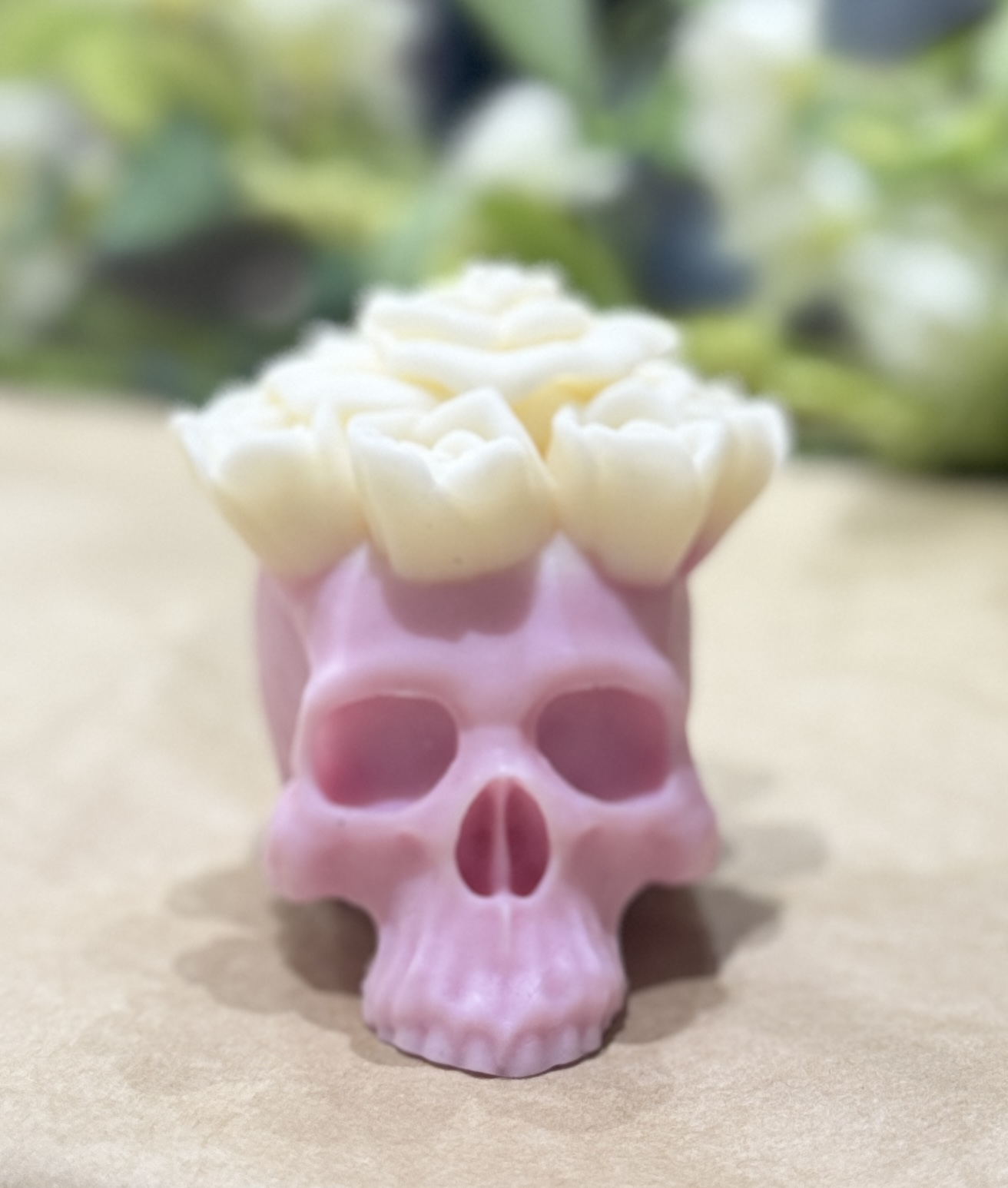 Skull and Roses Candle