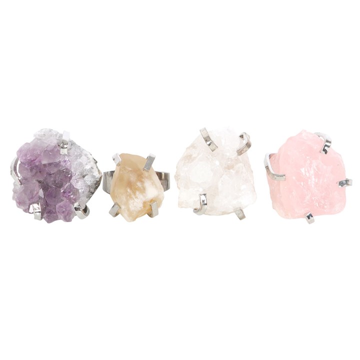 Large Natural Crystal Rings - Beauty with Meaning 