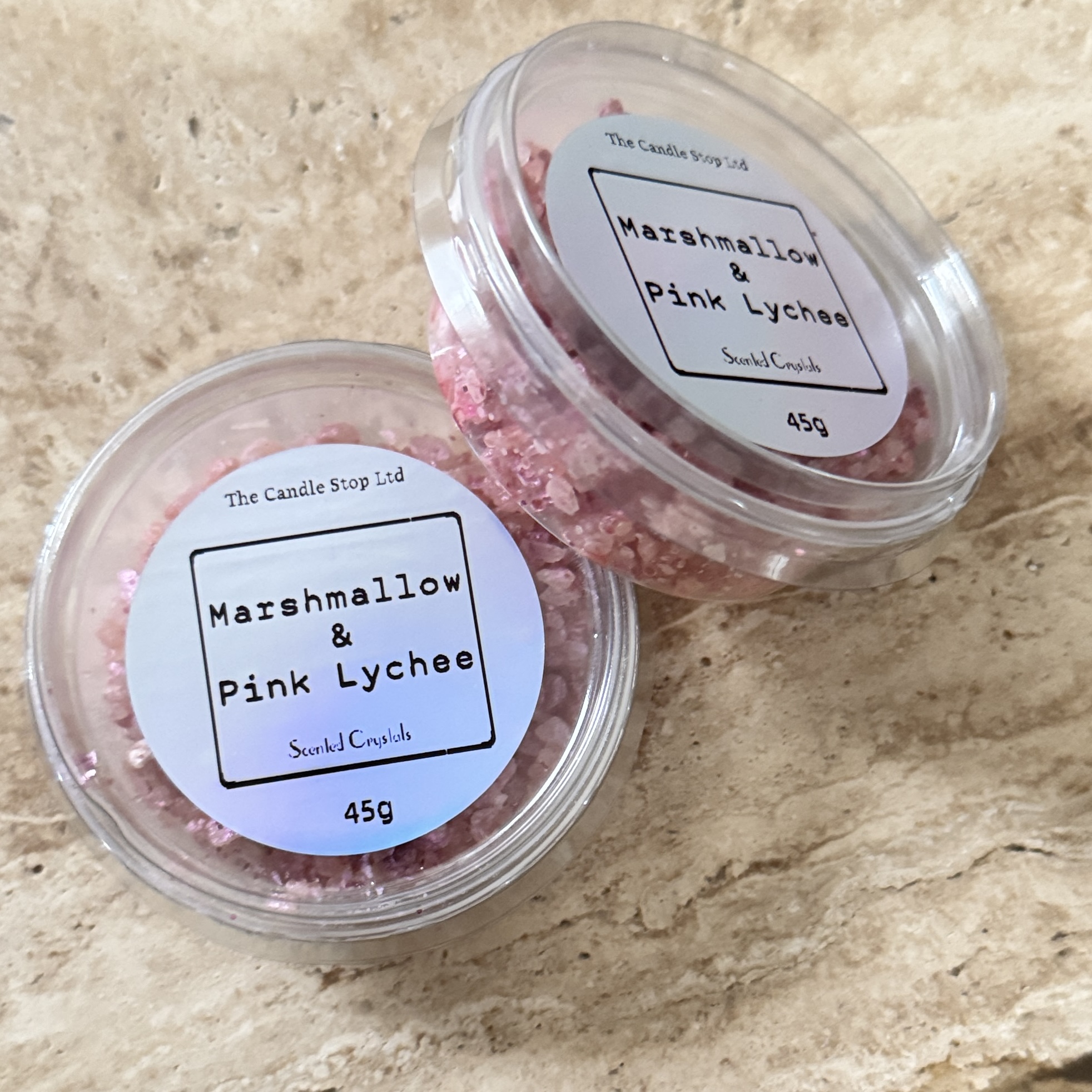 Marshmallow and Pink Lychee Crystal Salts