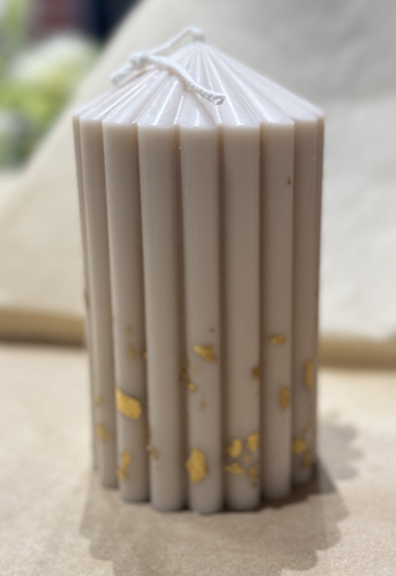 Ribbed Pillar Candle