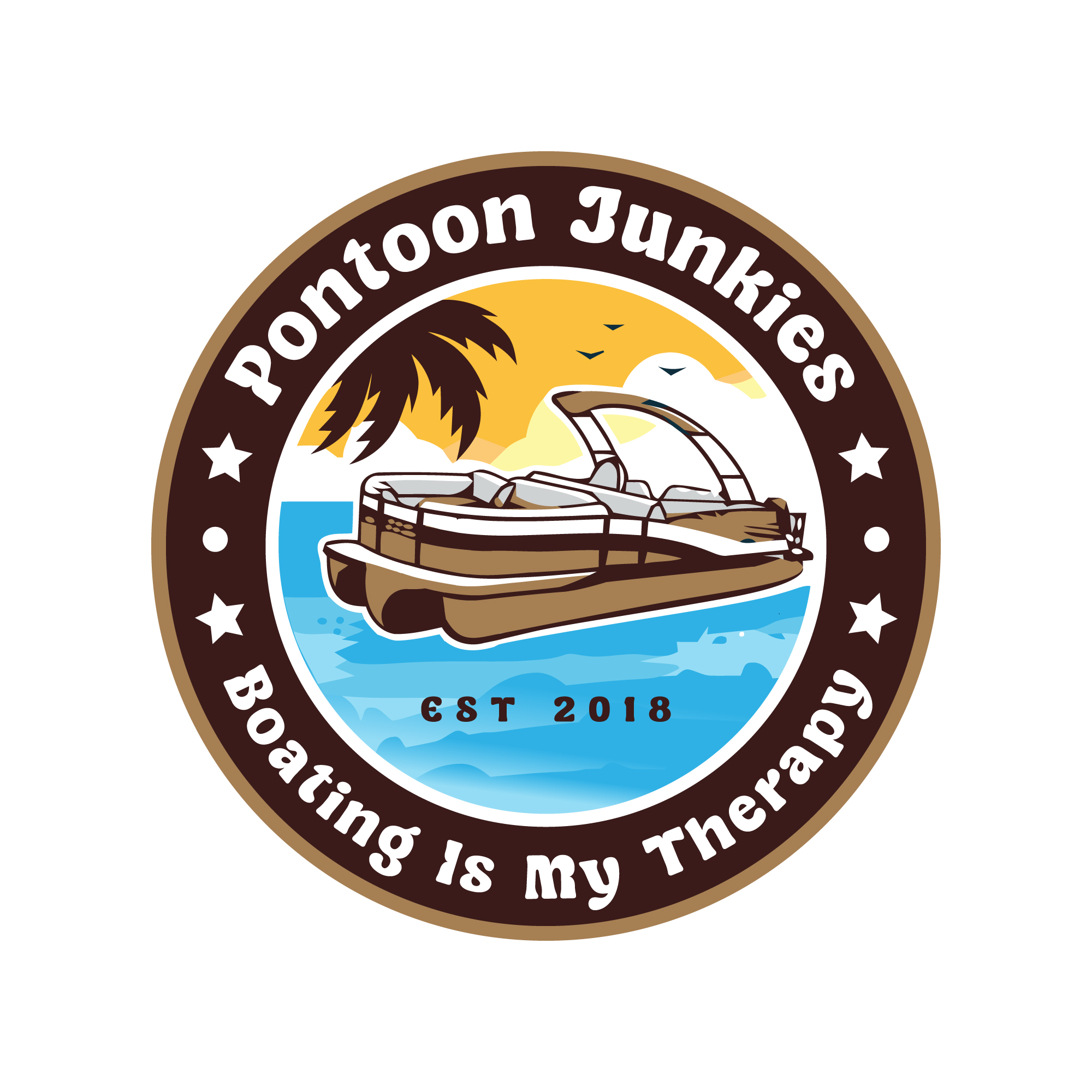 4-inch vinyl pontoon junkies logo