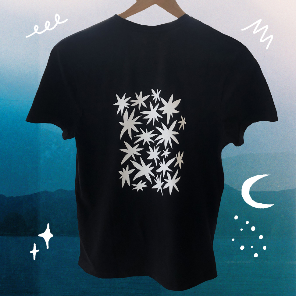 Starry night sky t-shirt (black)