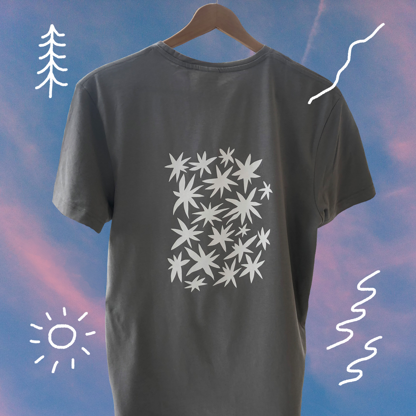 Starry night sky t-shirt (grey)