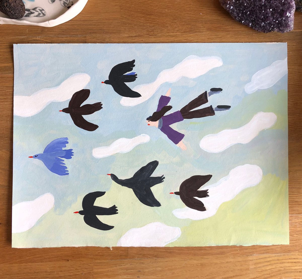 flying with the birds to warmer countries