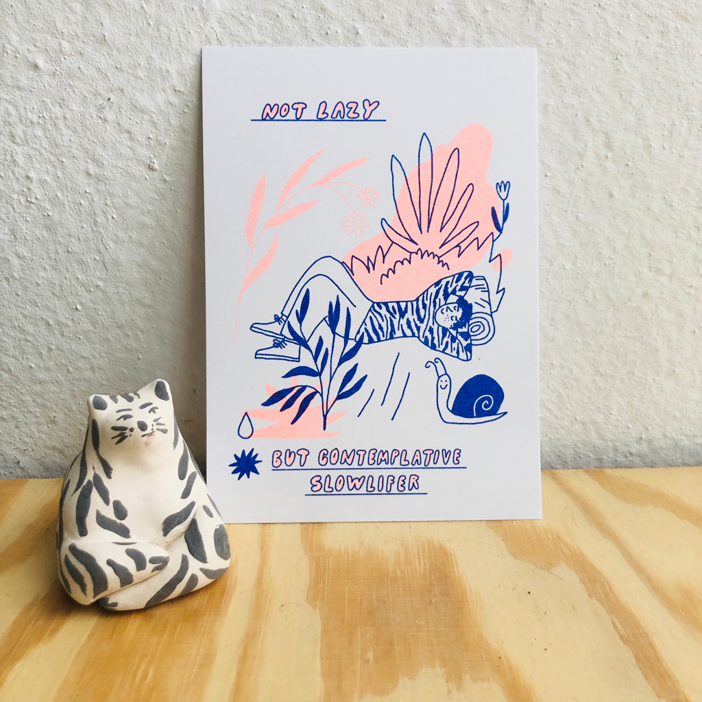 Not lazy postcard