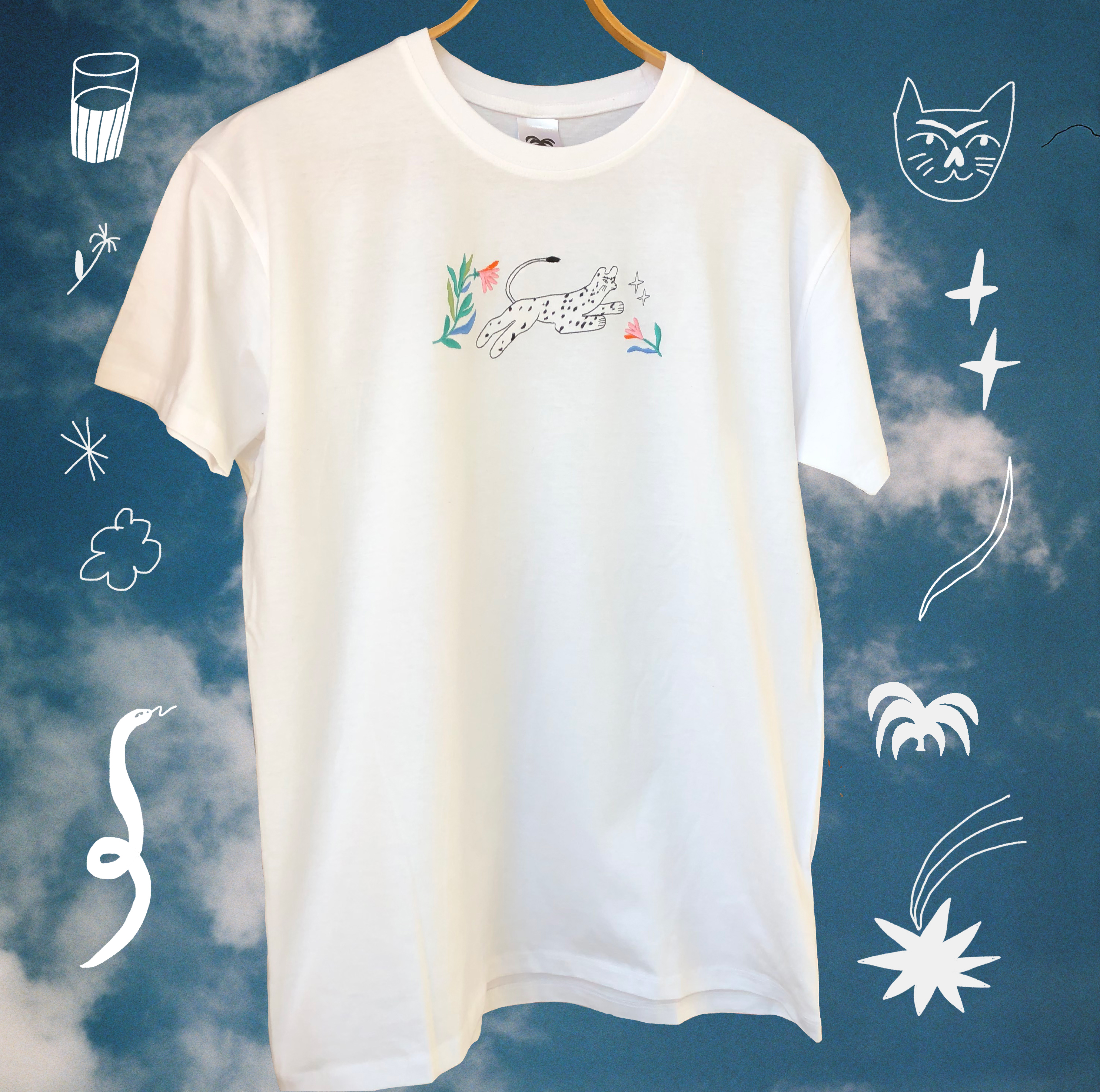 Wild cat t-shirt WHITE