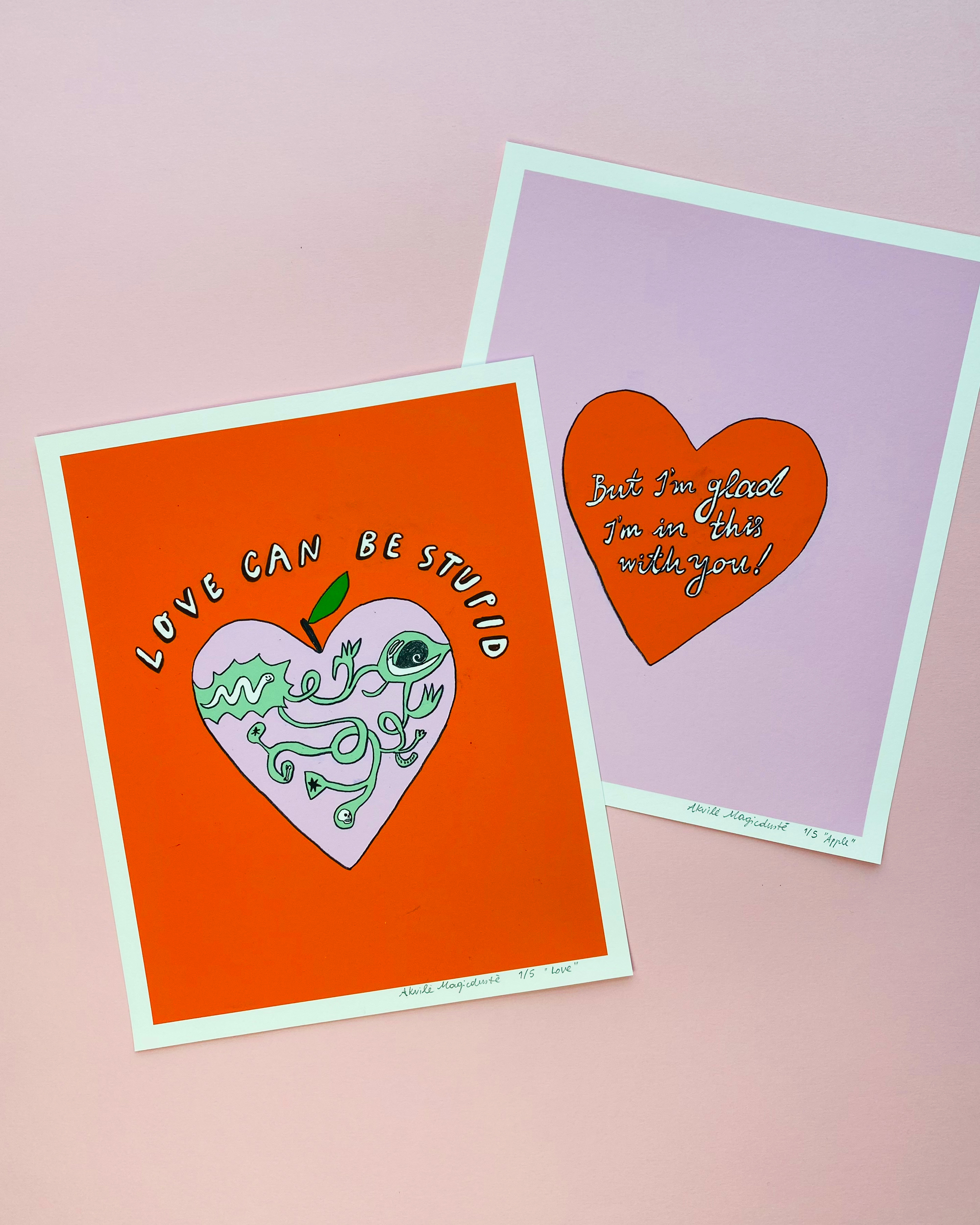 2 LOVE IS APPLE prints