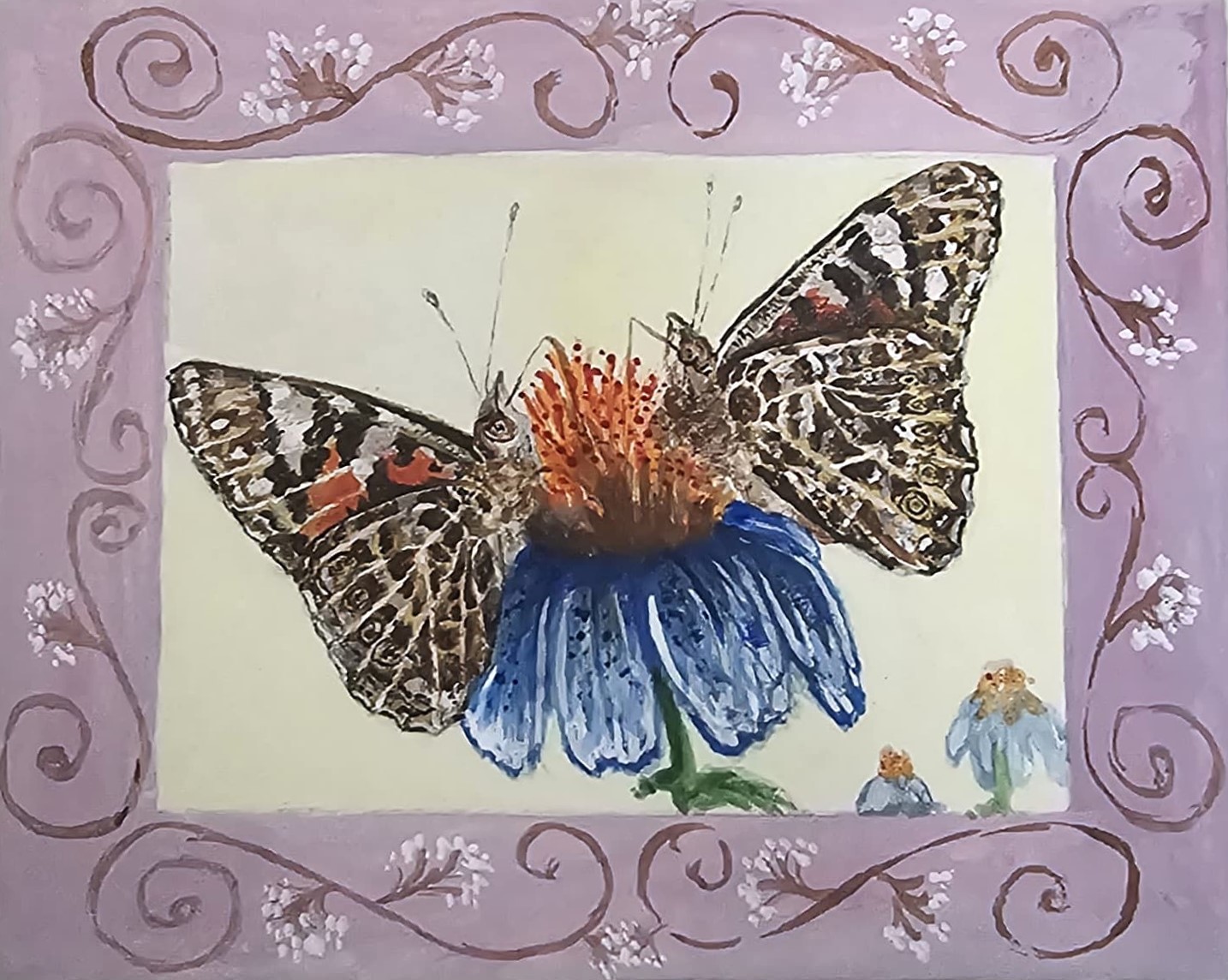 Pair of Red Admiral - Miniature Painting