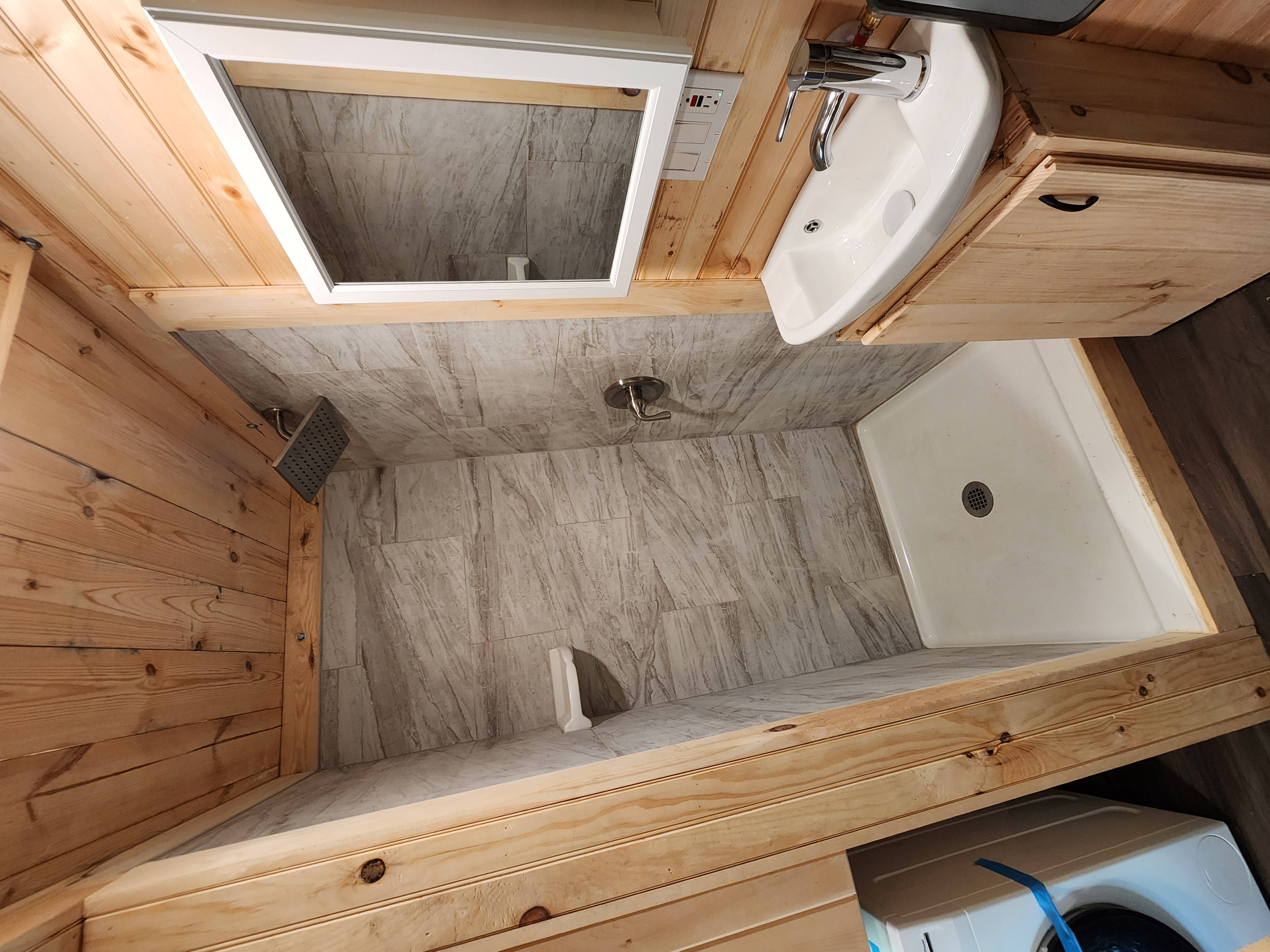 34”L x 36”W x 72”H Tiled Shower