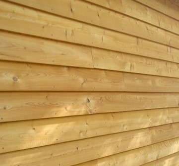 20ft Bunk Exterior Rough Stained Lap Siding