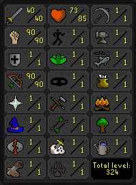 OSRS 40 ATT 90 STR 90 RNG PURE