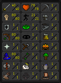 OSRS 40 ATK 80 STR 80 RNG 80 MAGIC PURE