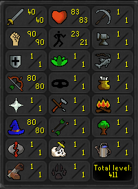 OSRS 40 ATK 90 STR 80 RNG 80 MAGIC PURE