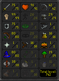 75 Attack 99 Strength OSRS Strong Staker/Main w/ 75 Defence & 80 Range / Magic