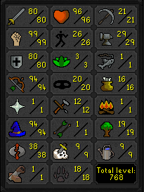 80 Attack & Defence 99 Strength w/ 94 Range & Magic OSRS Staker/Main [JAGEX LAUNCHER]