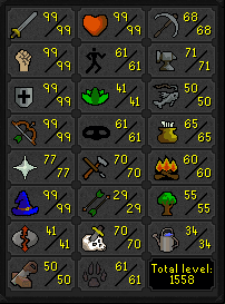 MM2, DS2, RFD (Barrows gloves) + Full void & 3 helmets & 77 Prayer + Piety Strong MAX MAIN Staker w/ 99 Range & 99 Magic + Firecape (205 QP) ez3146
