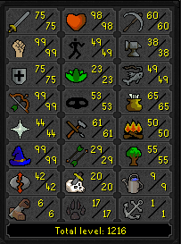 RFD (Barrows gloves) + Full Void 3 helm 75 Attack 99 Strength OSRS Main w/ 75 Defence & 99 Range / Magic + Firecape (176 QP) ez3522 [JAGEX LAUNCHER]