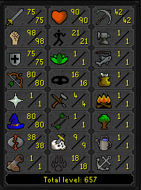 75 Attack 98 Strength OSRS Strong Staker/Main w/ 75 Defence & 80 Range / Magic ez3469 [JAGEX LAUNCHER]