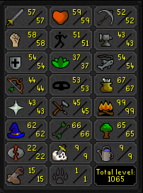 Hardcore Ironman - 99 Firemaking w/ RFD (Barrows Gloves) & Desert Treasure + Pyromancer Outfit (177 QP) ez3217 [JAGEX LAUNCHER]