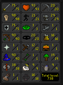 75Att&Def, 98 Str w/ 90 Range & Magic OSRS Staker/Main [JAGEX LAUNCHER]