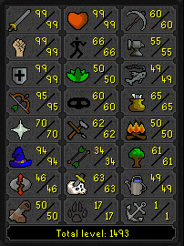 RFD (Barrows gloves) + 70 Prayer + Piety MAX MAIN w/ 95 Range & 94 Magic + Firecape (189 QP) ez3475