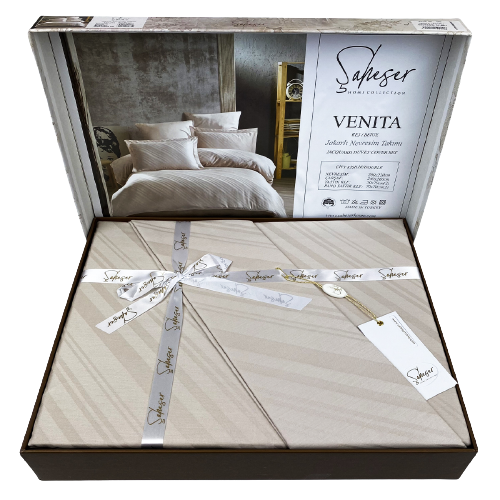 Patalynės komplektas VENITA Beige 200x220 cm, 6 dalių