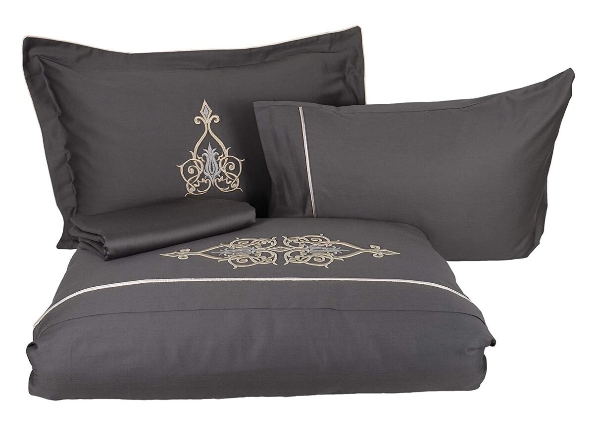 Bedding set ALYA Antrasit 200x220 cm, 6 dalių