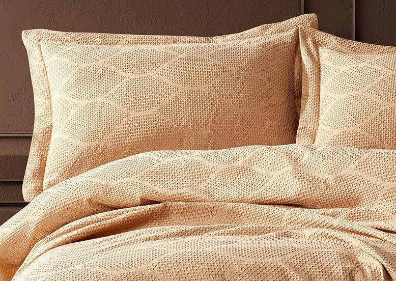 Bedspread with pillowcases  "VERA" Beige  220x240 cm