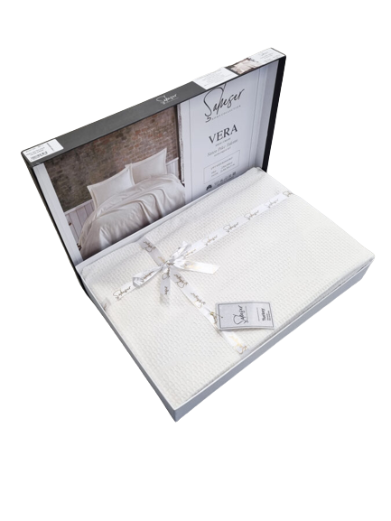 Bedspread with pillowcases "VERA" Cream  220x240 cm