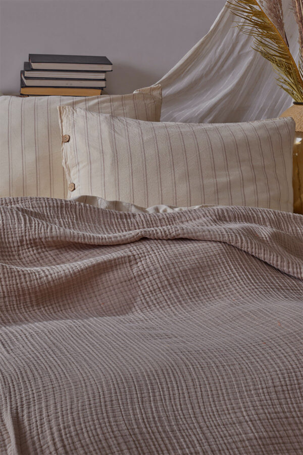 Lovatiesė-pledas MUSLIN Capuccinio 220x240 cm