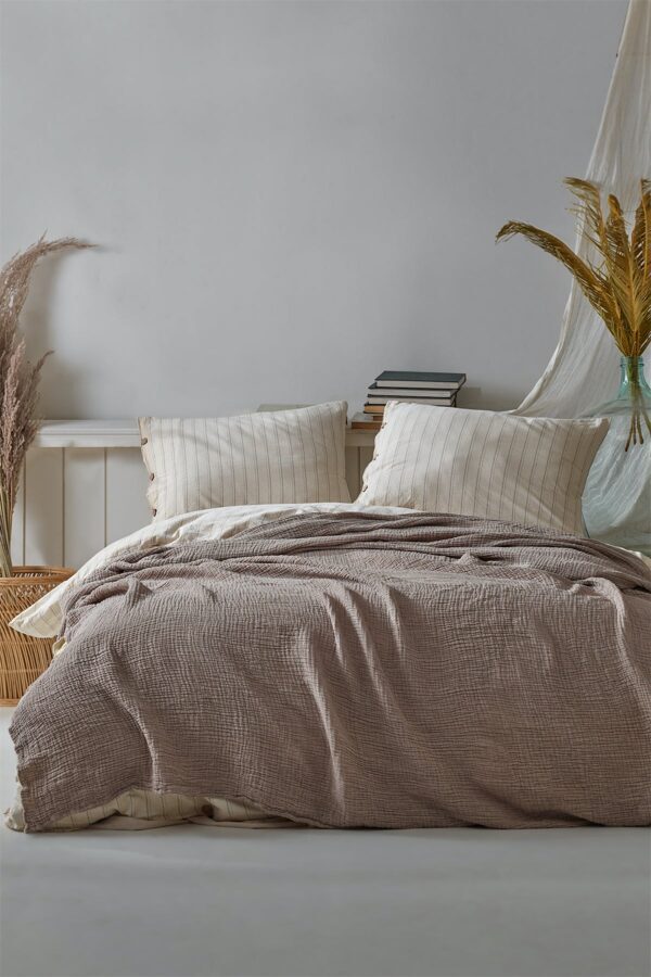 Lovatiesė-pledas MUSLIN Capuccinio 220x240 cm