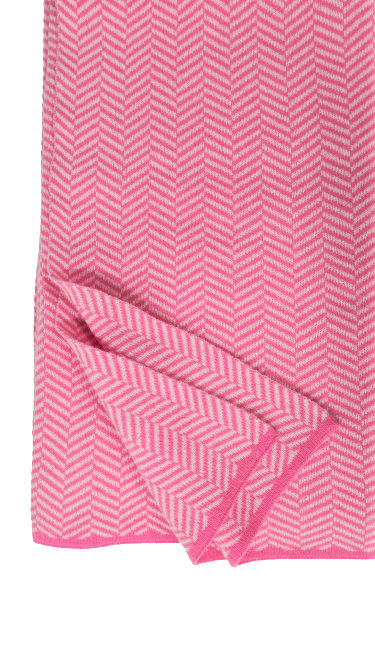 Merino vilnos pledas-užtiesalas CHEVRON Rose 200x220 cm