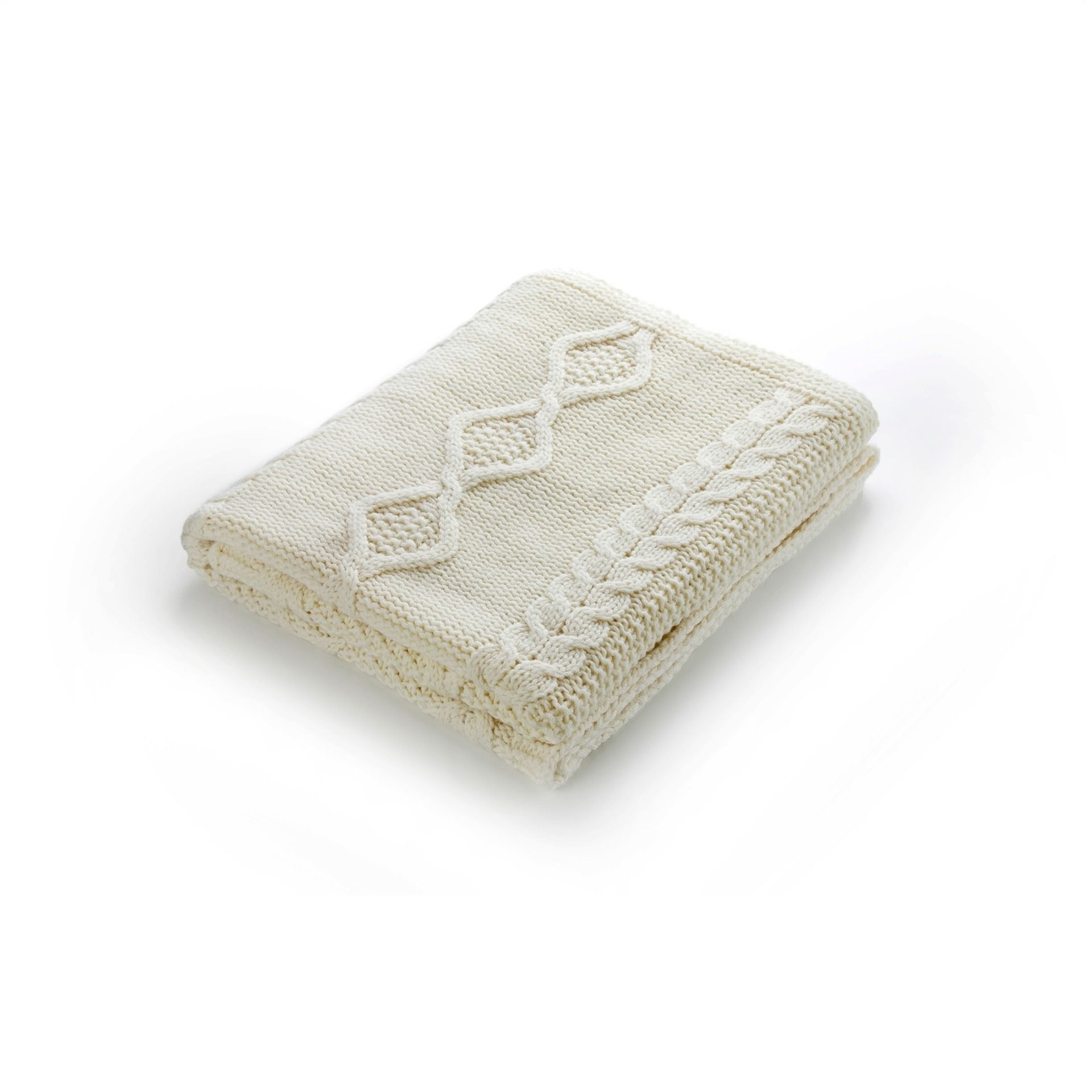 Merino vilnos pledas ARAN Ecru 130x180 cm