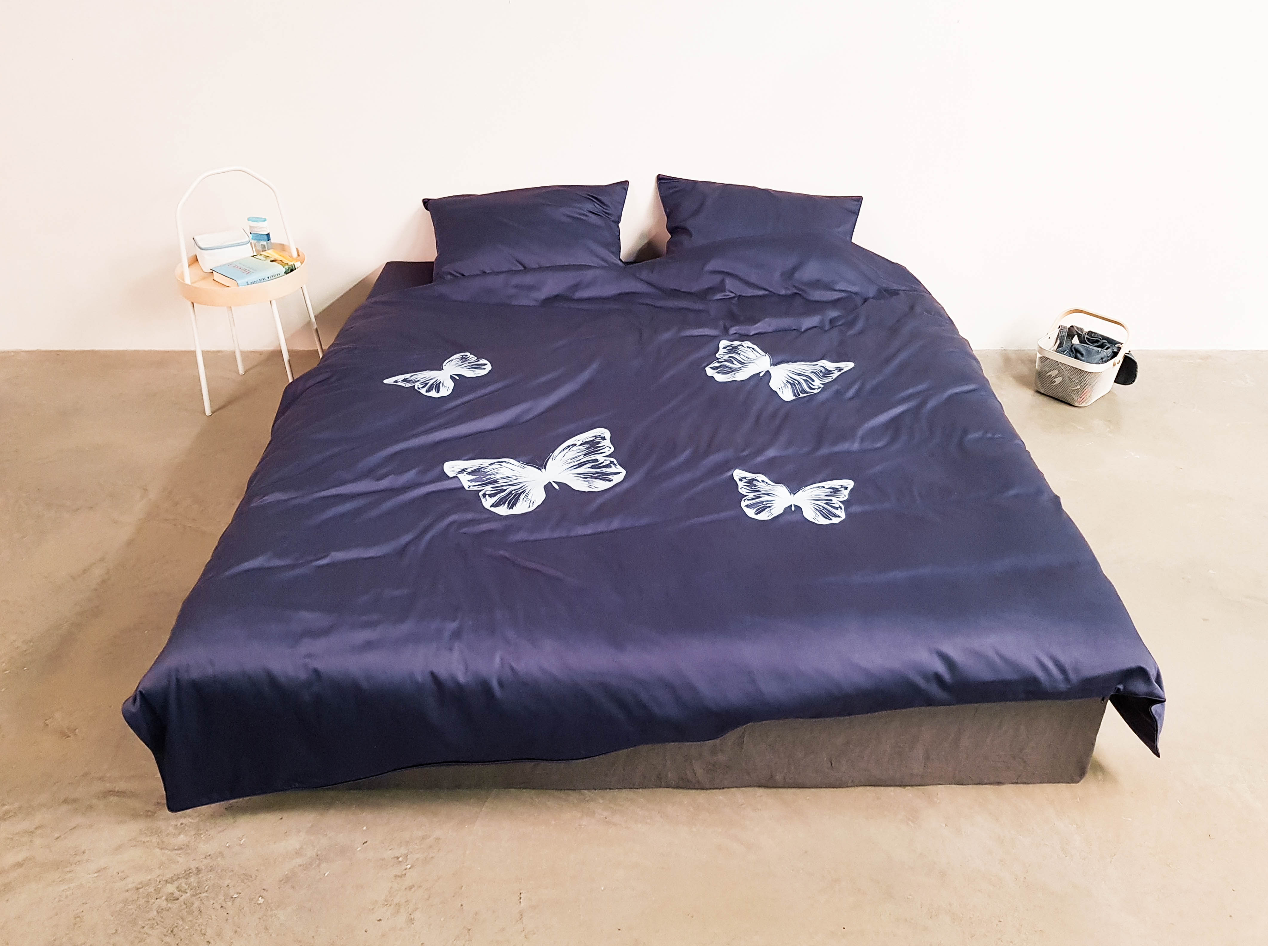 Patalynės komplektas ENIGMA Denim Butterflies 220x200 cm, 3 dalių