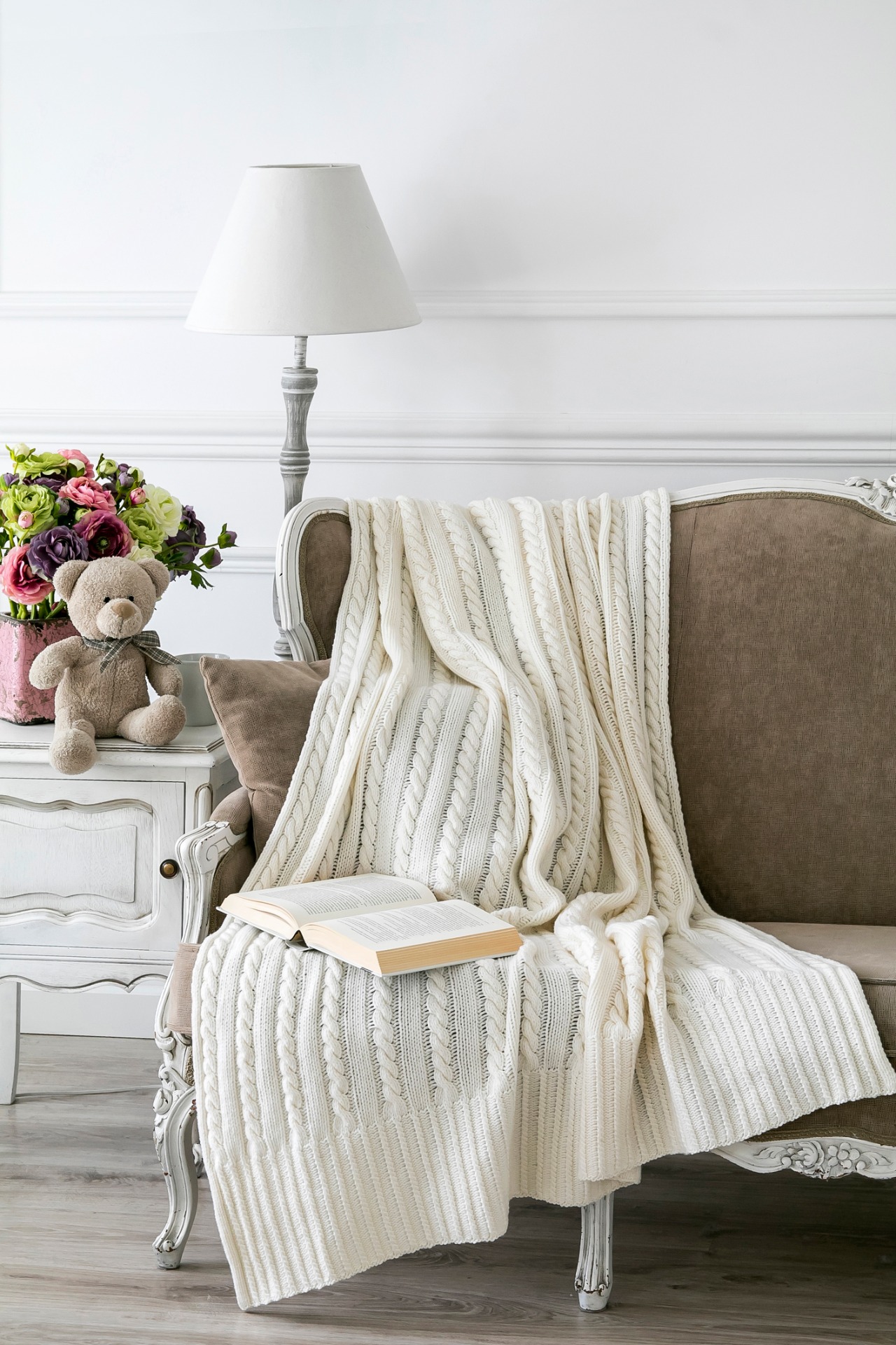 Merino vilnos pledas CLASSIC Ecru 130x180 cm