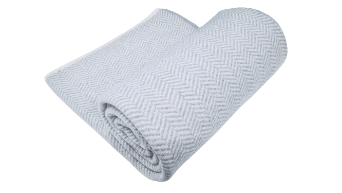 Merino vilnos pledas-užtiesalas CHEVRON Grey 130x180 cm