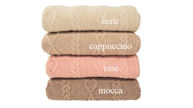 Merino vilnos pledas ARAN Cappuccino 100x130 cm