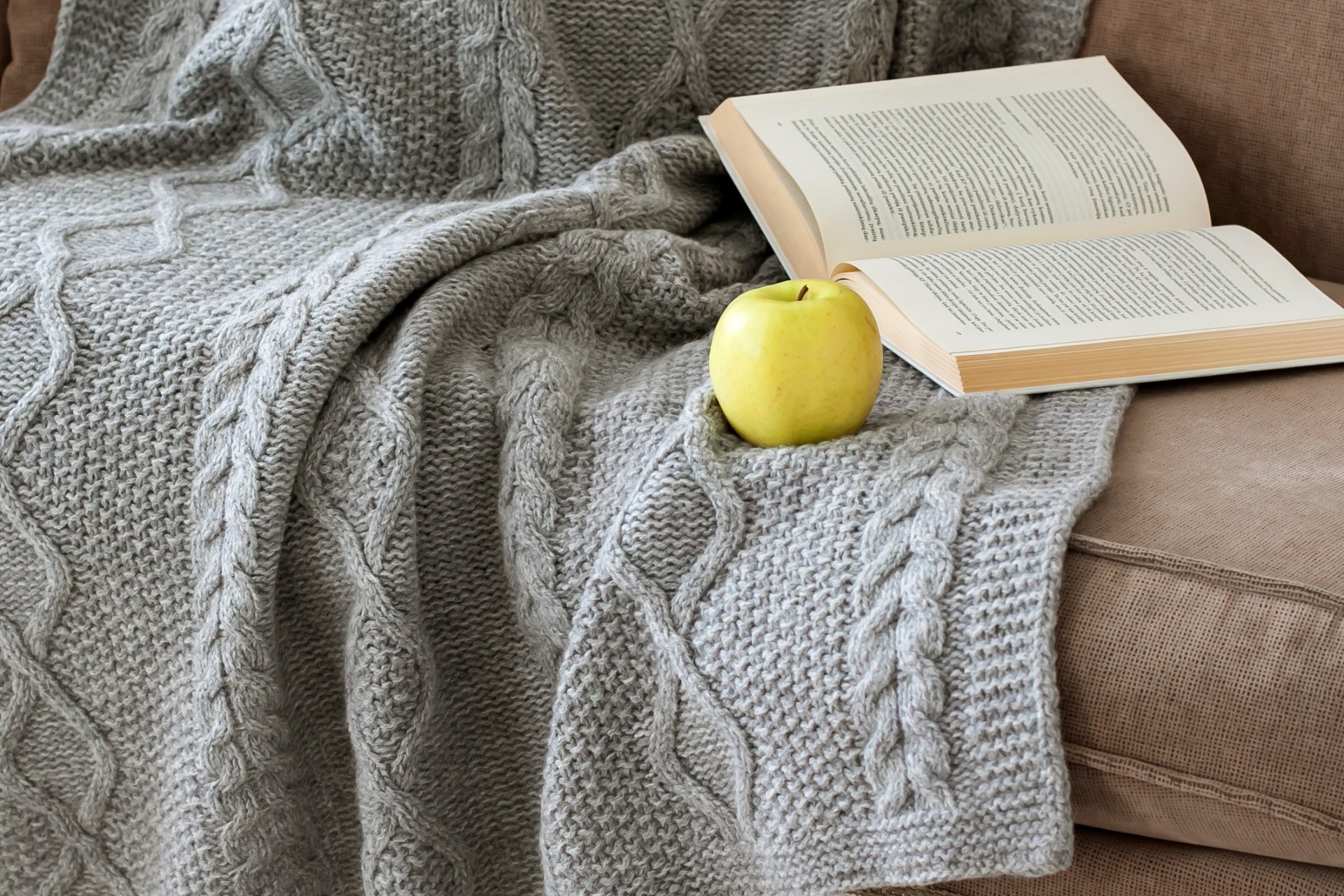 Merino vilnos pledas ARAN Grey 100x130 cm